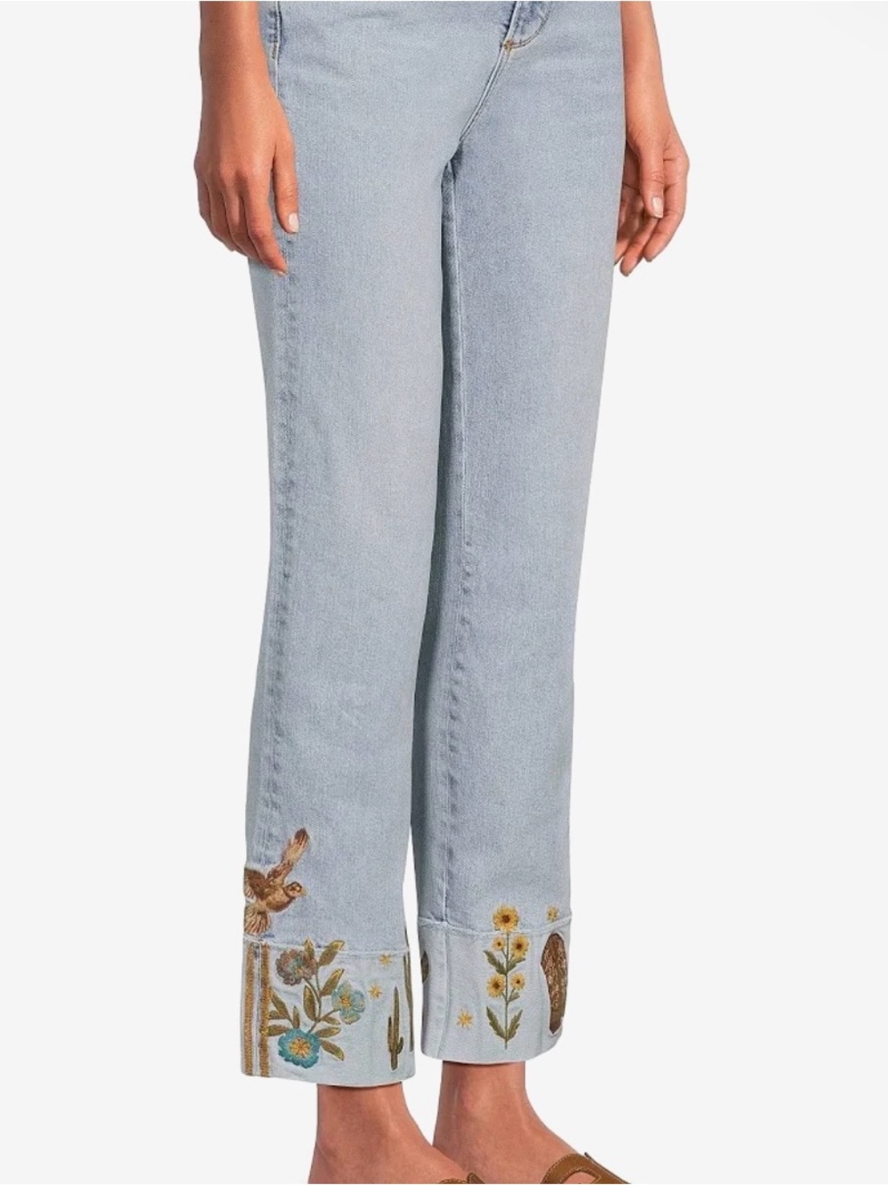 DRIFTWOOD Collette DESERT SOUL Western Embroidered Womens Jeans  Light Wash $148 - Picture 4 of 13